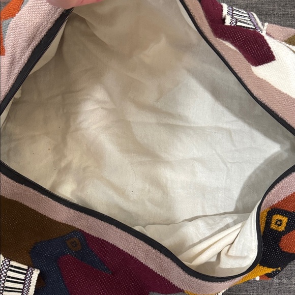 Southwestern Kilim Wool Blend Weekender Duffel Bag | Boho Travel Bag - Picture 9 of 9